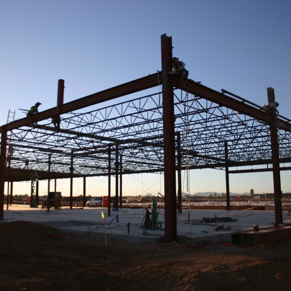 Men working on scaffolding